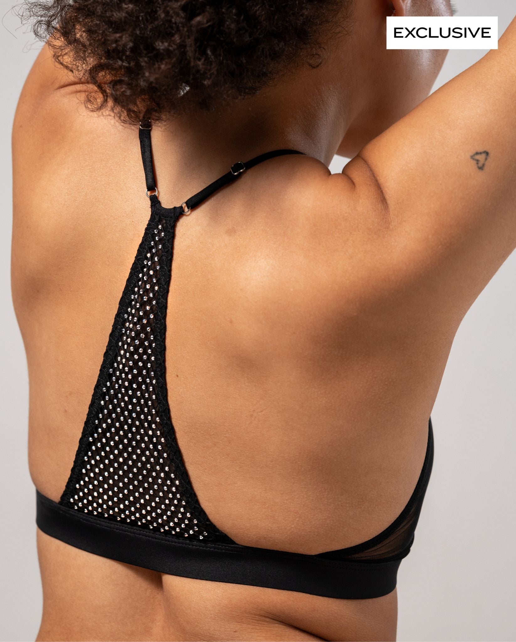 Mesh Back Satin Triangle Bralette • Understatement Underwear