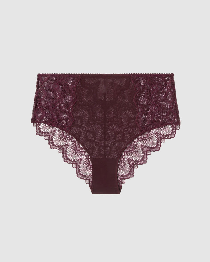 Lace Highwaist Briefs Cherry