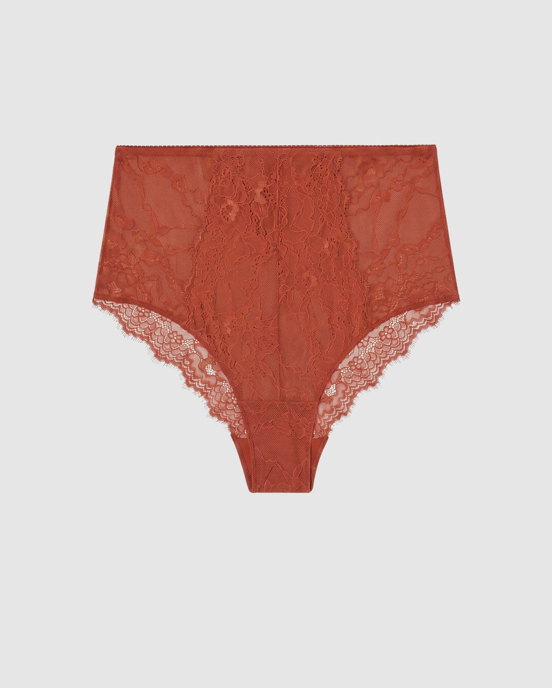 Lace Highwaist Briefs Rust
