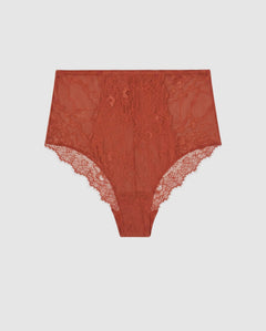 Lace Highwaist Briefs Rust