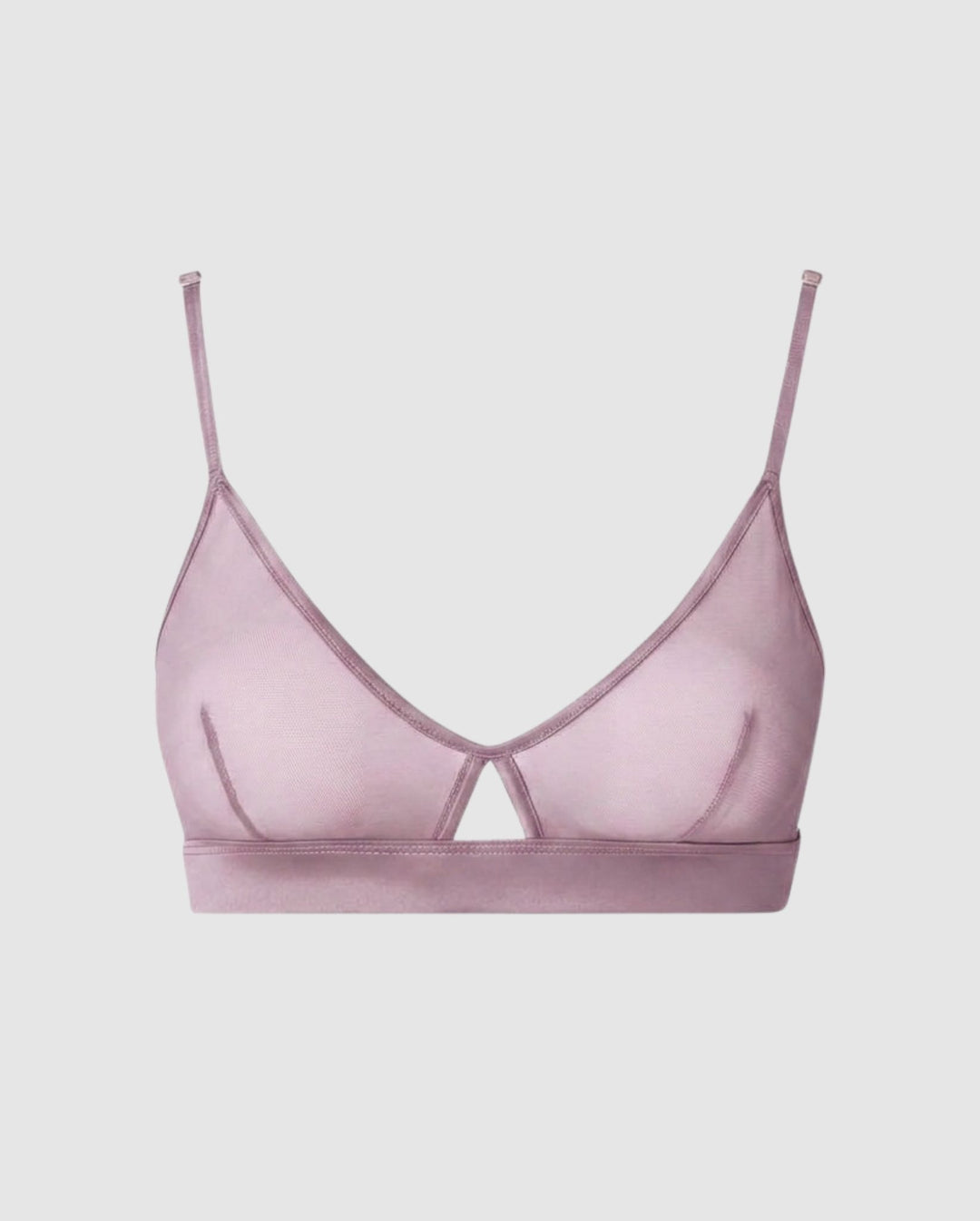 Mesh Cut-Out Triangle Bralette Mauve