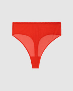 Mesh Highwaist Thong Fiery Red