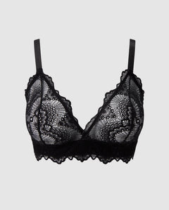 Lace Triangle+ Bralette Black