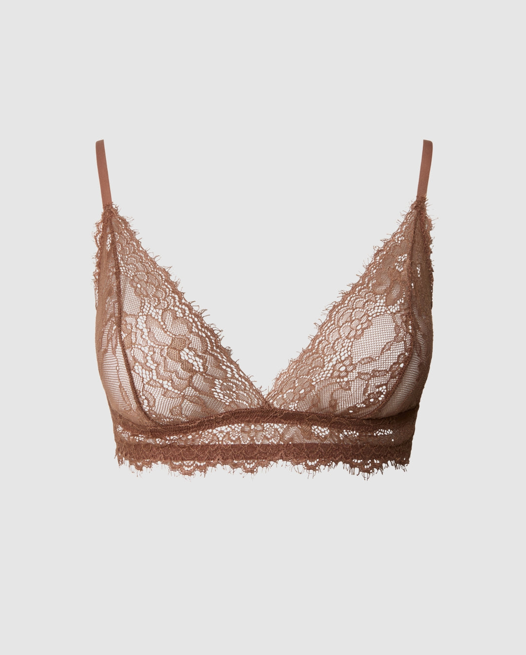 Lace Triangle Bralette Mocha