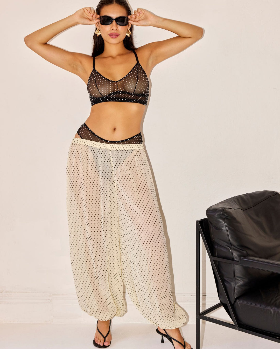 Mesh Balconette Black/White