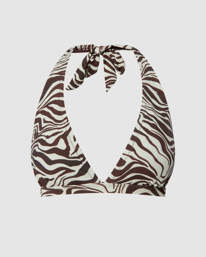 Halter Bikini Top Zebra