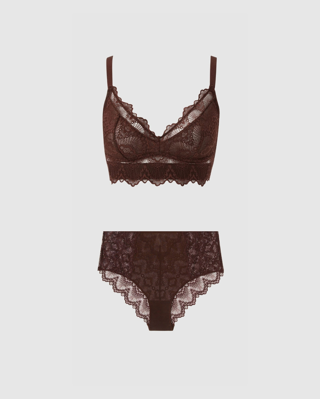 Coffee Classic Lace Duo Set