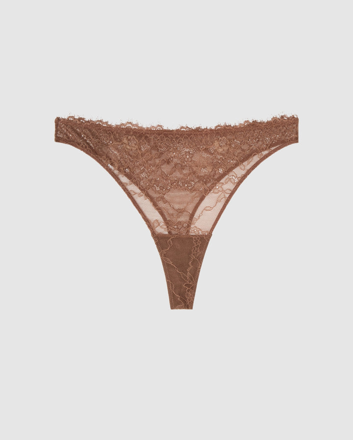 Lace Thong Mocha