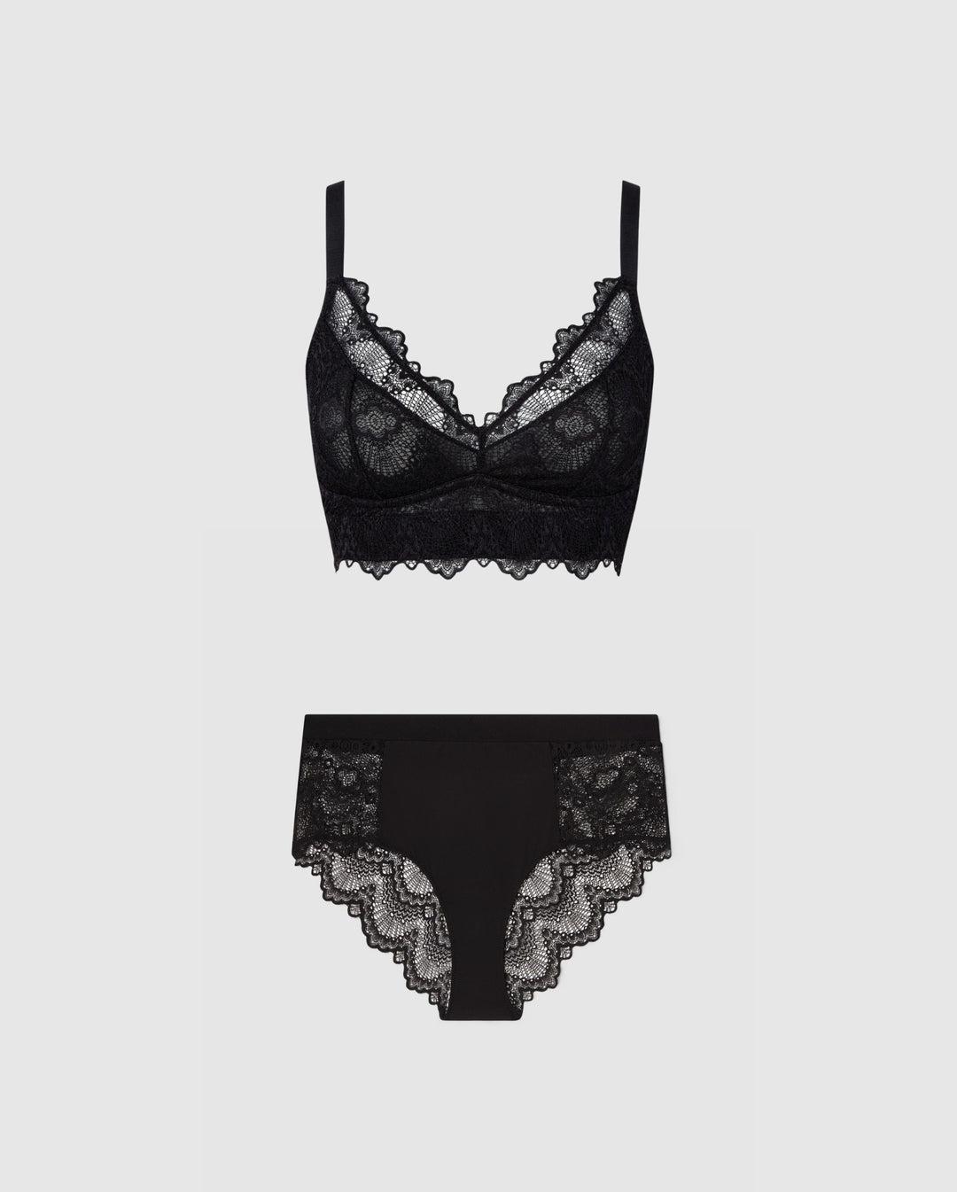 Black Classic Lace Duo Set
