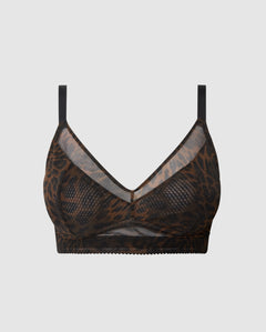 Mesh Support Bra Dark Leopard