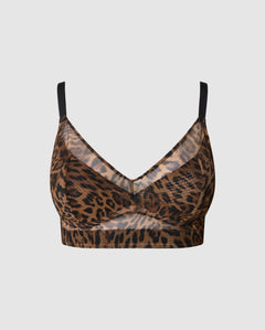 Mesh Support Bra Dark Leopard