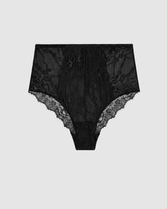Lace Highwaist Briefs Black