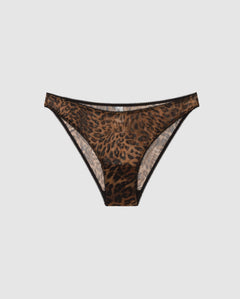 Mesh Bikini Briefs Dark Leopard