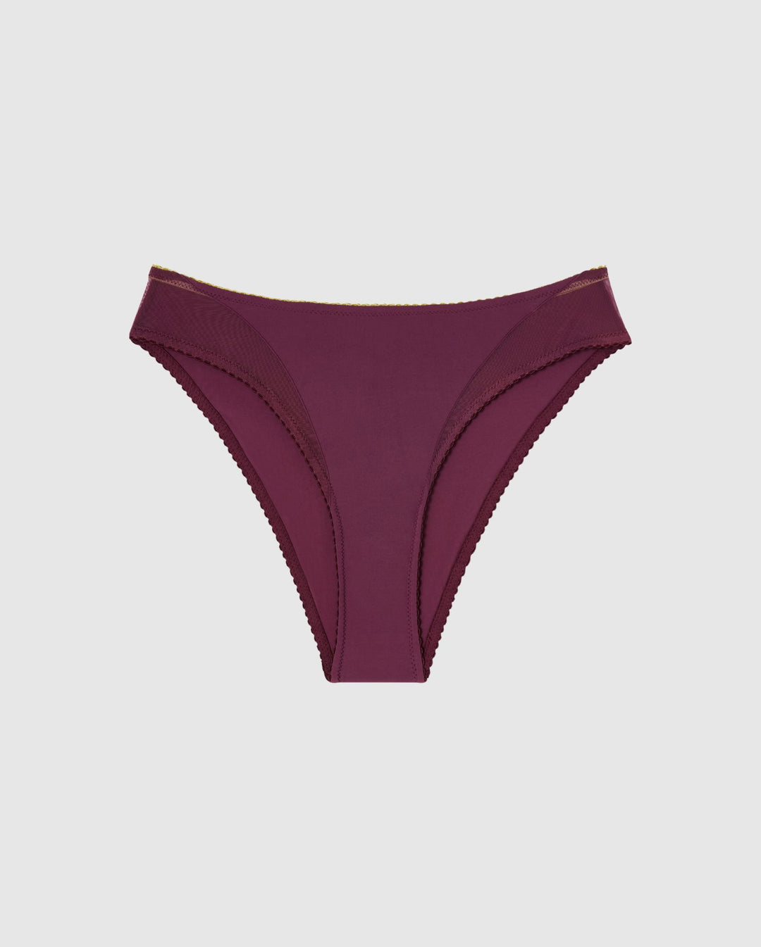 Opaque Mesh Midi Briefs Cherry