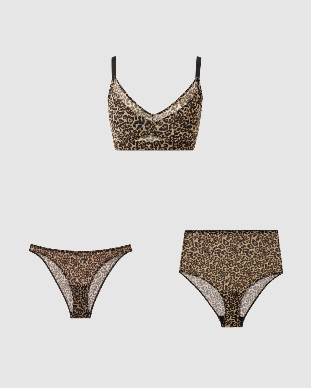 Leopard Mesh Trio Set