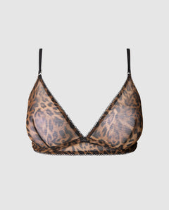 Mesh Triangle Bralette Dark Leopard