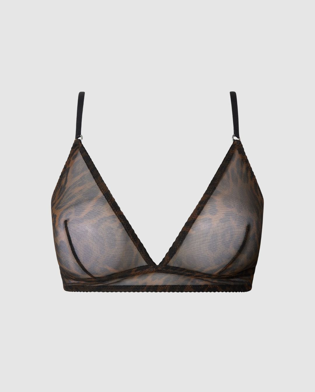 Mesh Triangle Bralette Dark Leopard