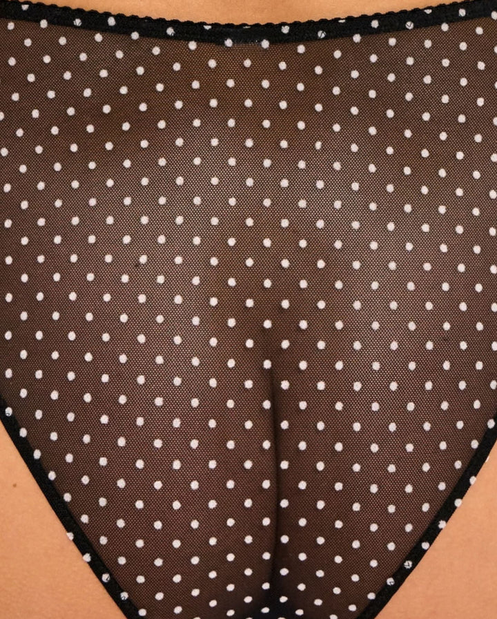 Mesh Dipped Midi Briefs Black/White