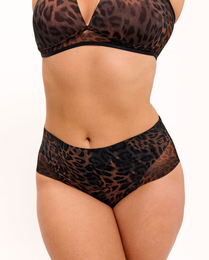 Micro Mesh Midi Hipster Dark Leopard
