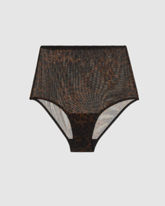 Mesh Highwaist Briefs Dark Leopard