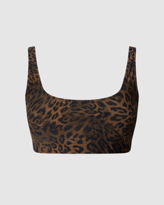 Scoop Adjustable Bikini Top Dark Leopard
