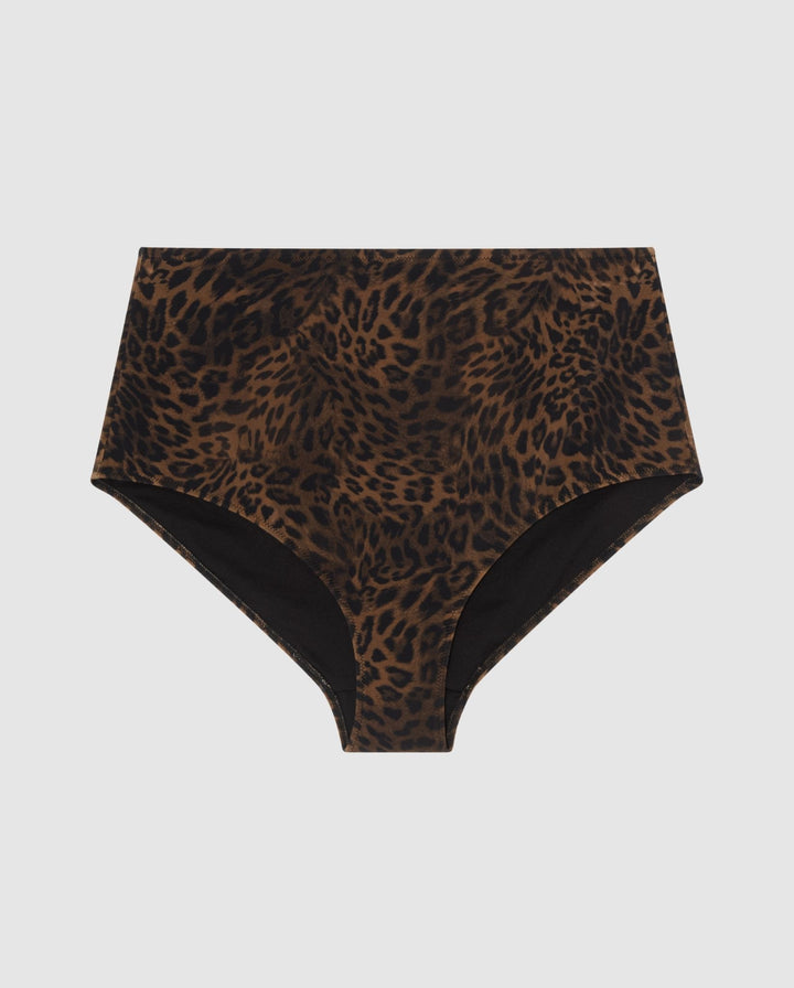 Highwaist Bikini Briefs Dark Leopard