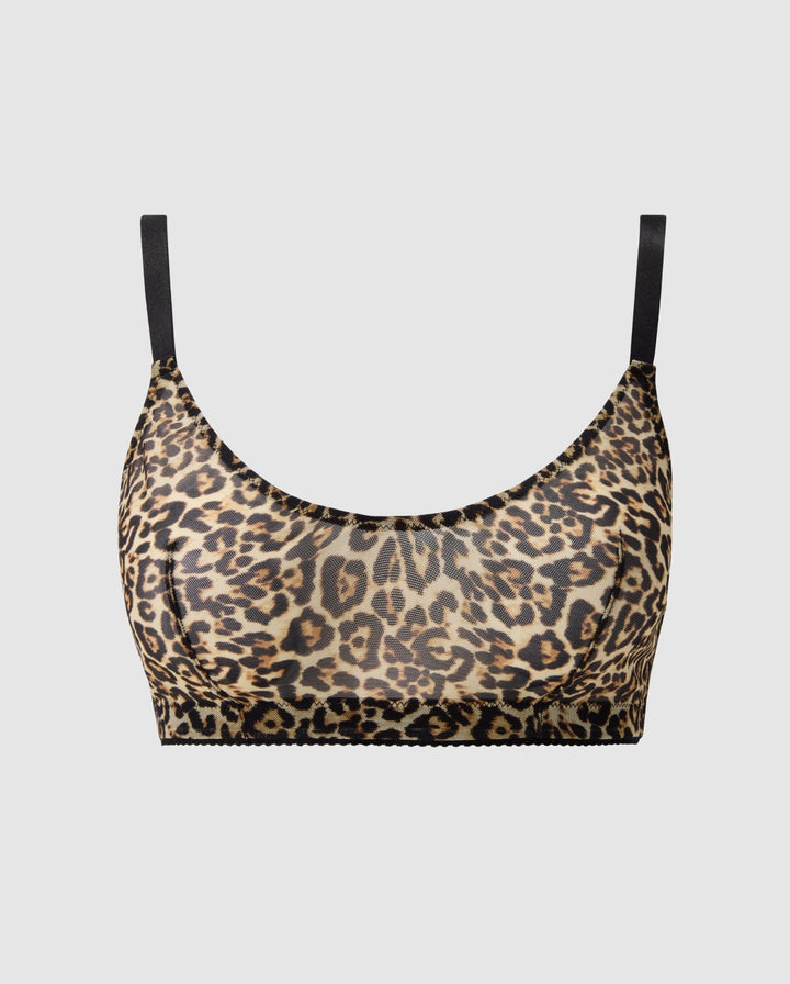 Mesh Scoop+ Bralette Leopard