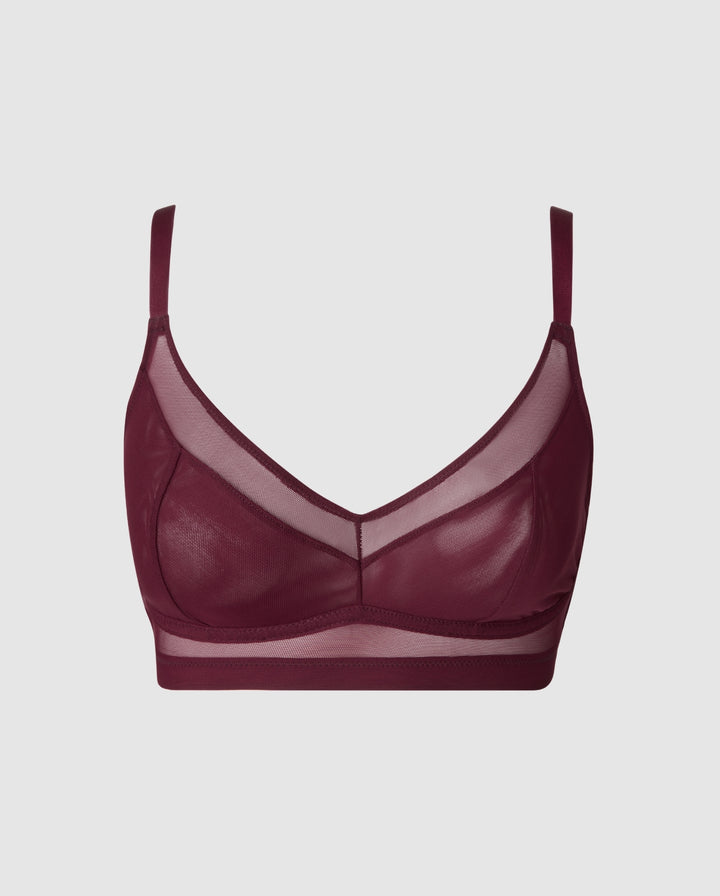 Mesh Support Bra Cherry