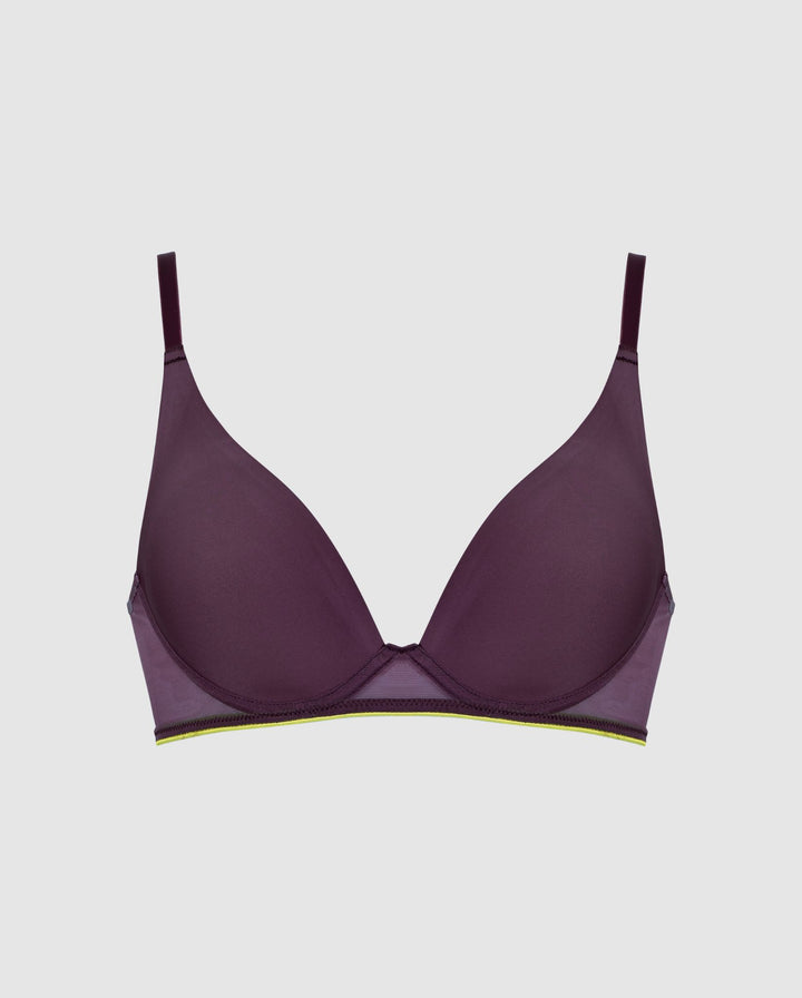 Micro Mesh Underwired Bra Plum