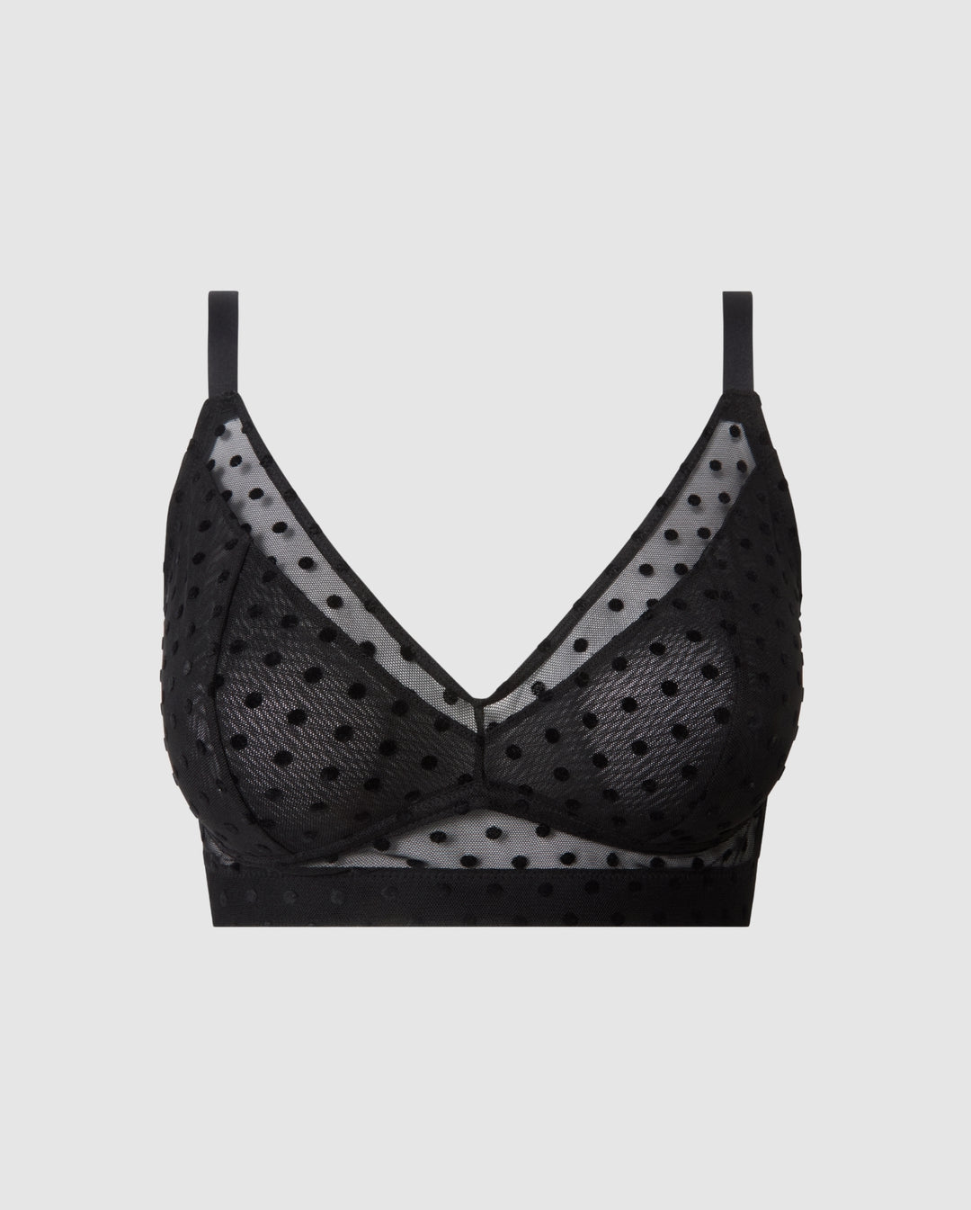 Mesh Support Bra Black Dots