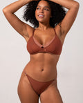 Mesh Double Triangle Bralette Rust
