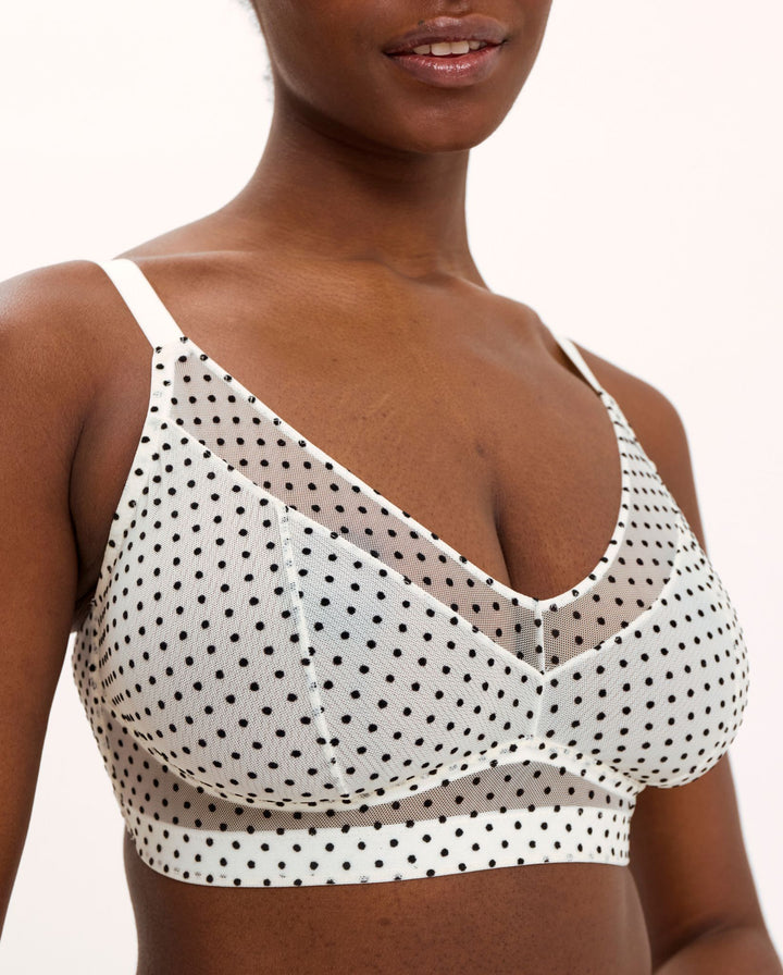 Mesh Support Bra Cream/Black