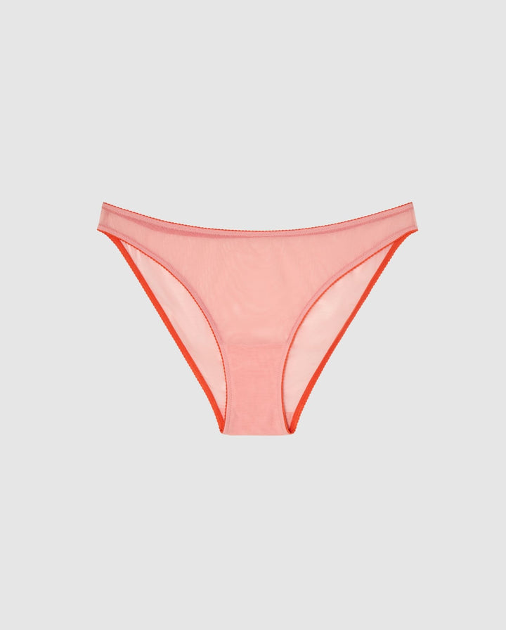 Mesh Bikini Briefs Peach Rose
