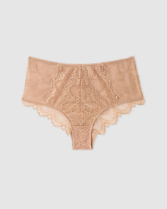 Lace Highwaist Briefs Warm Nude