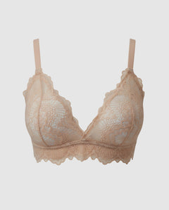 Lace Triangle+ Bralette Warm Nude