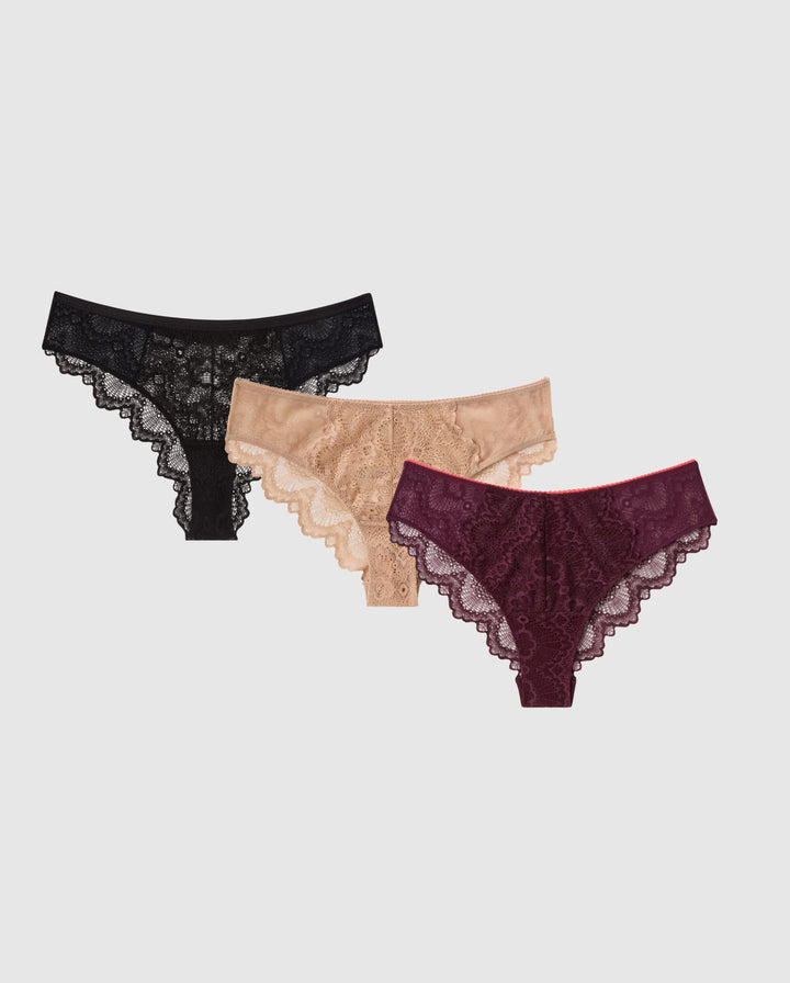 Lace Cheeky 3-Pack Multicolor