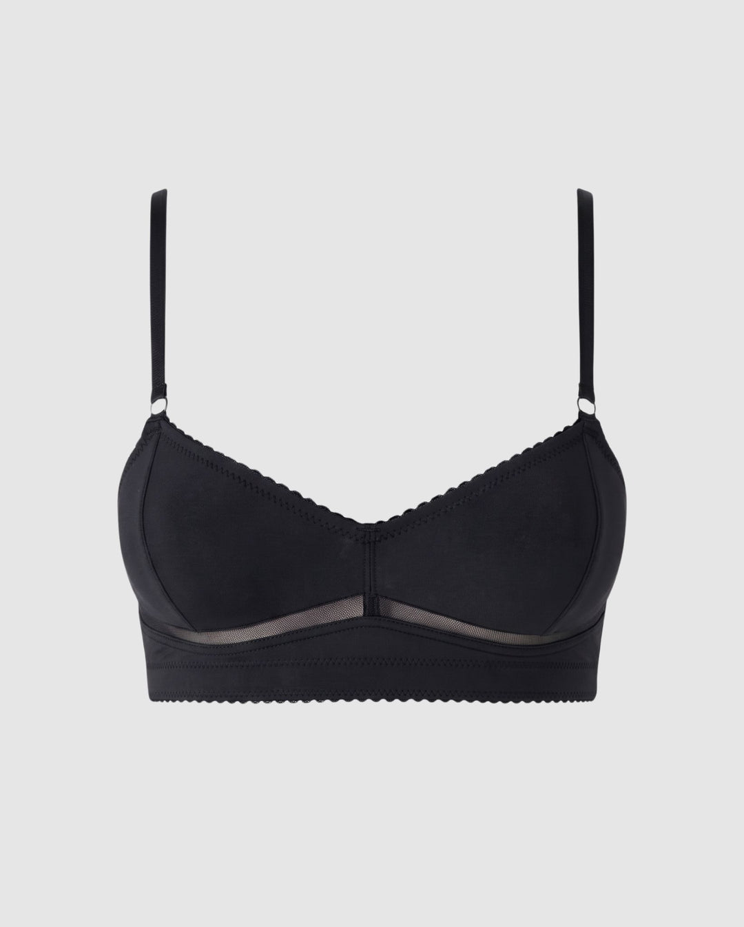 Opaque Mesh Balconette Black