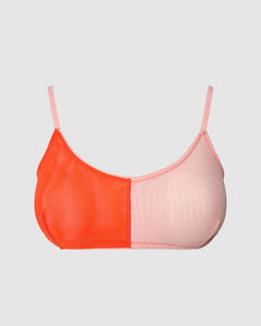 Mesh Scoop Bralette Fiery Red/Peach Rose