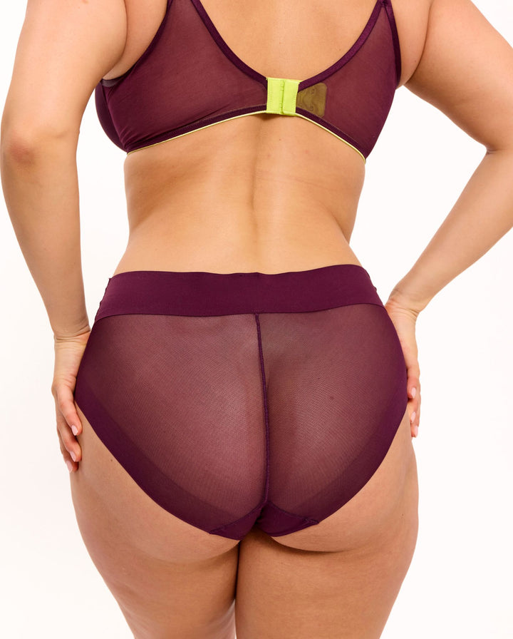 Micro Mesh Midi Hipster Plum