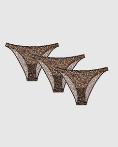 Mesh Bikini Briefs 3-Pack Leopard