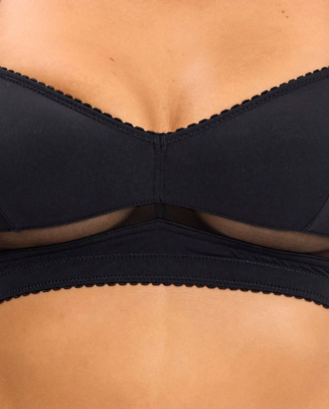 Opaque Mesh Balconette Black