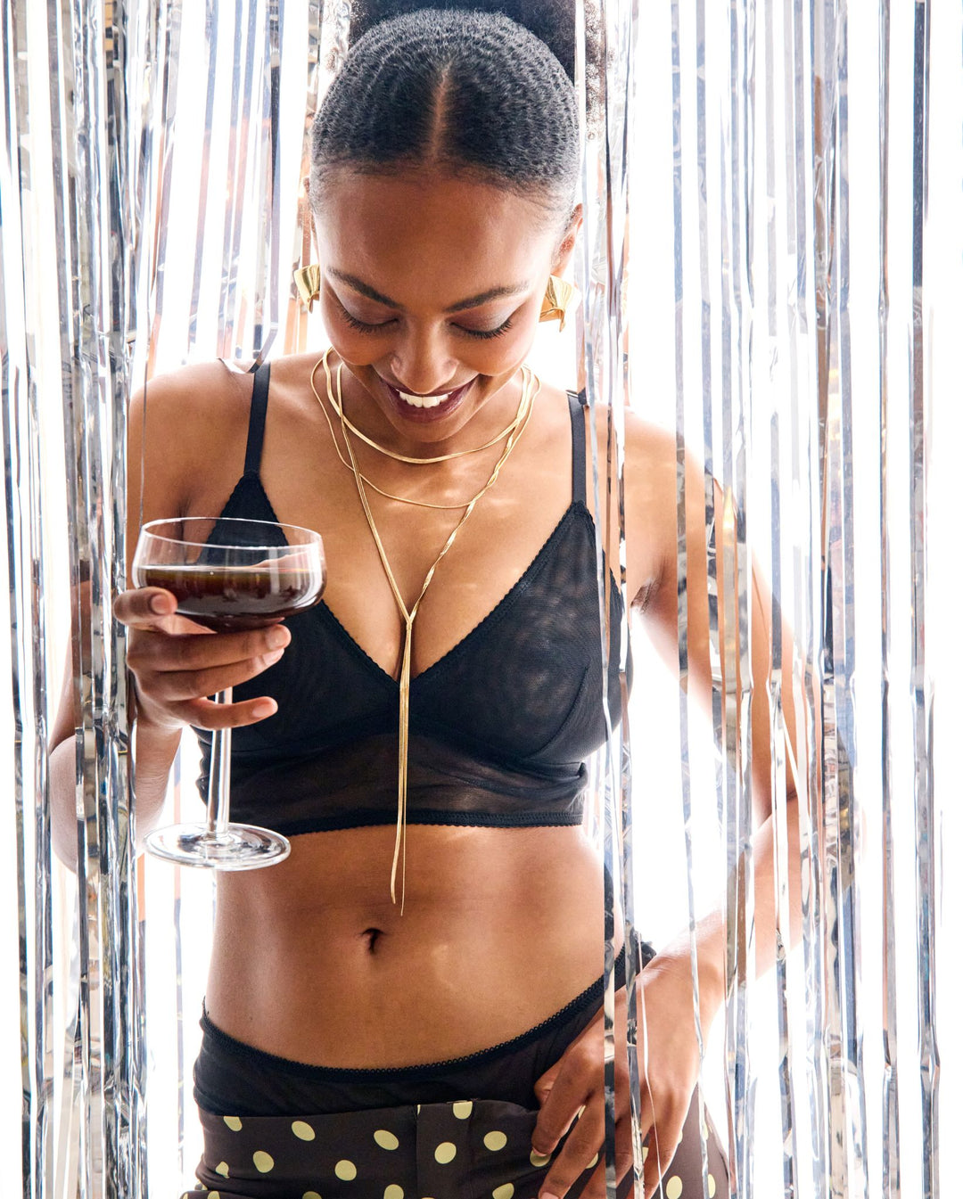 Mesh Triangle Top Black