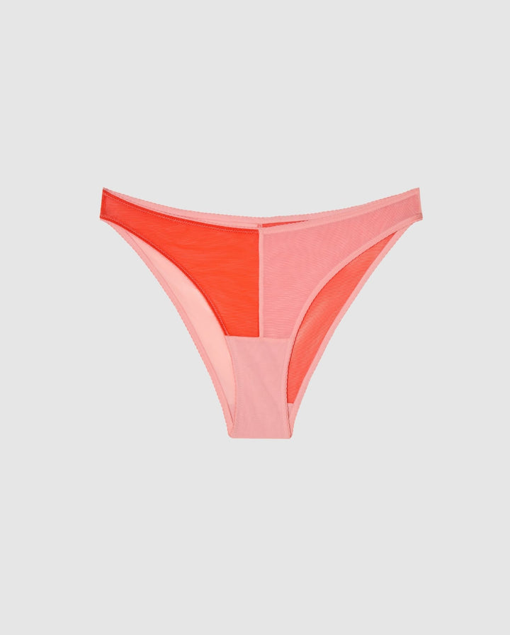 Mesh Bikini Brief Fiery Red/Peach Rose