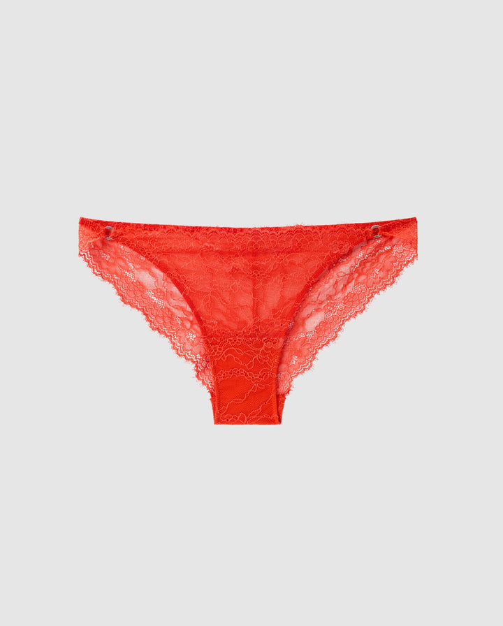 Lace Tanga Briefs Fiery Red