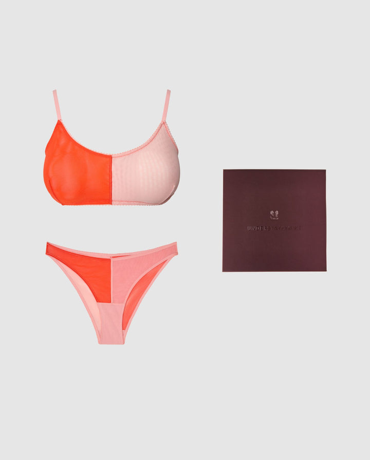 Fiery Red/Peach Rose Gift Set