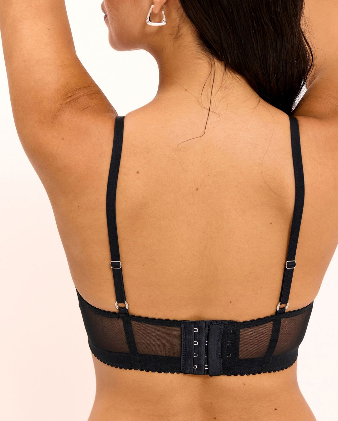Opaque Mesh Balconette Black