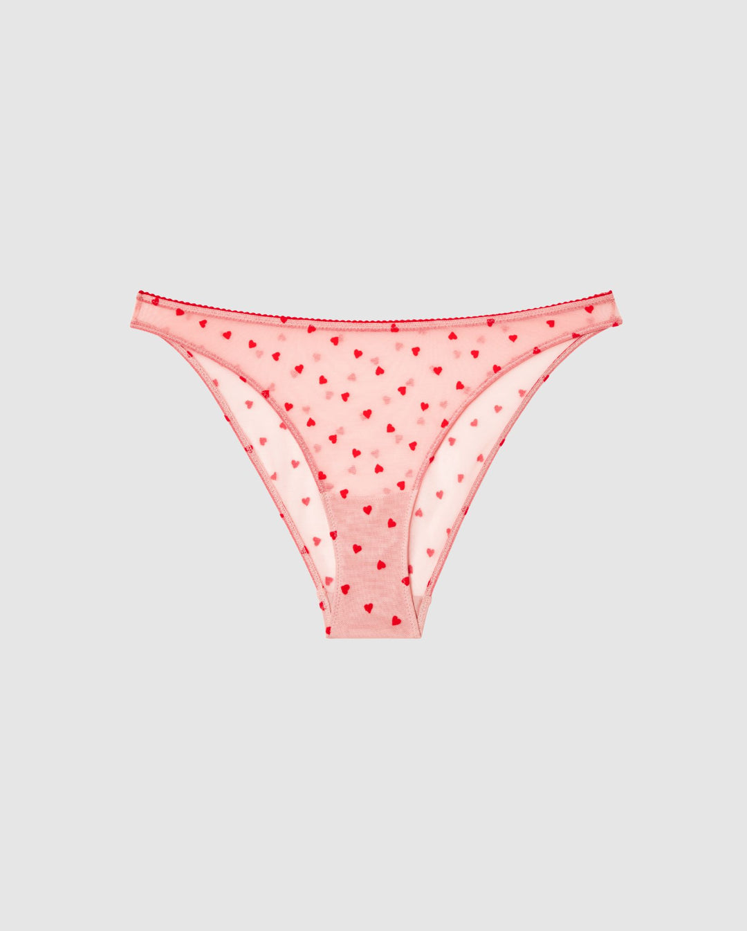 Mesh Bikini Briefs Pale Pink/Deep Red