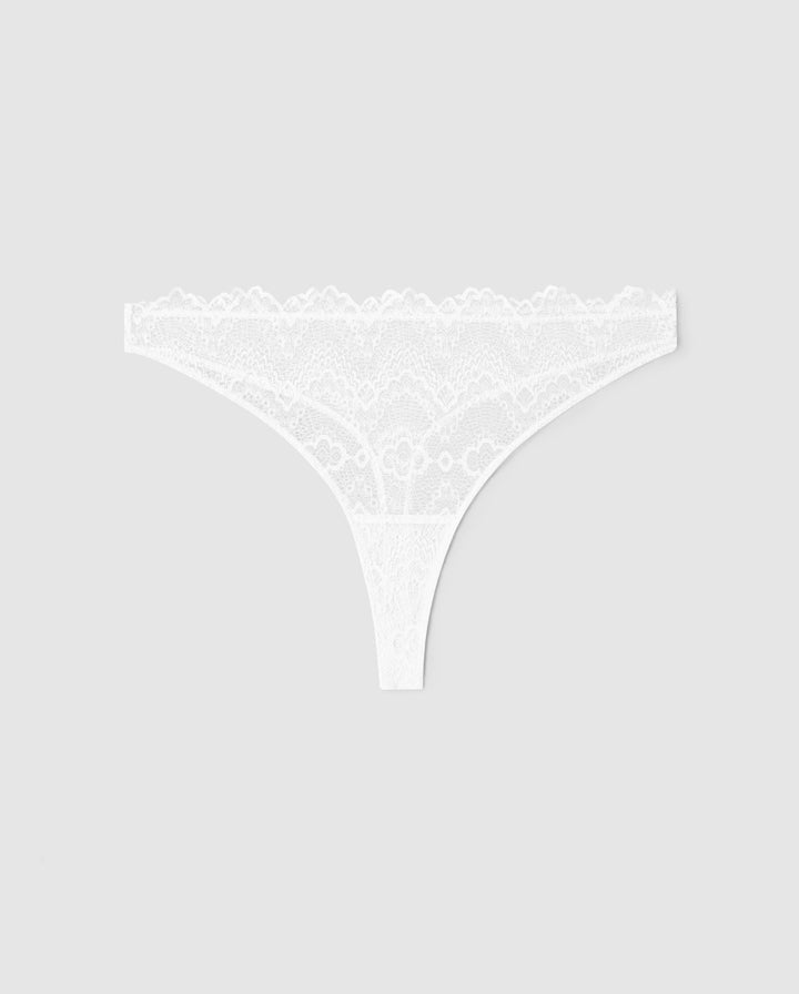 Lace Thong Off White