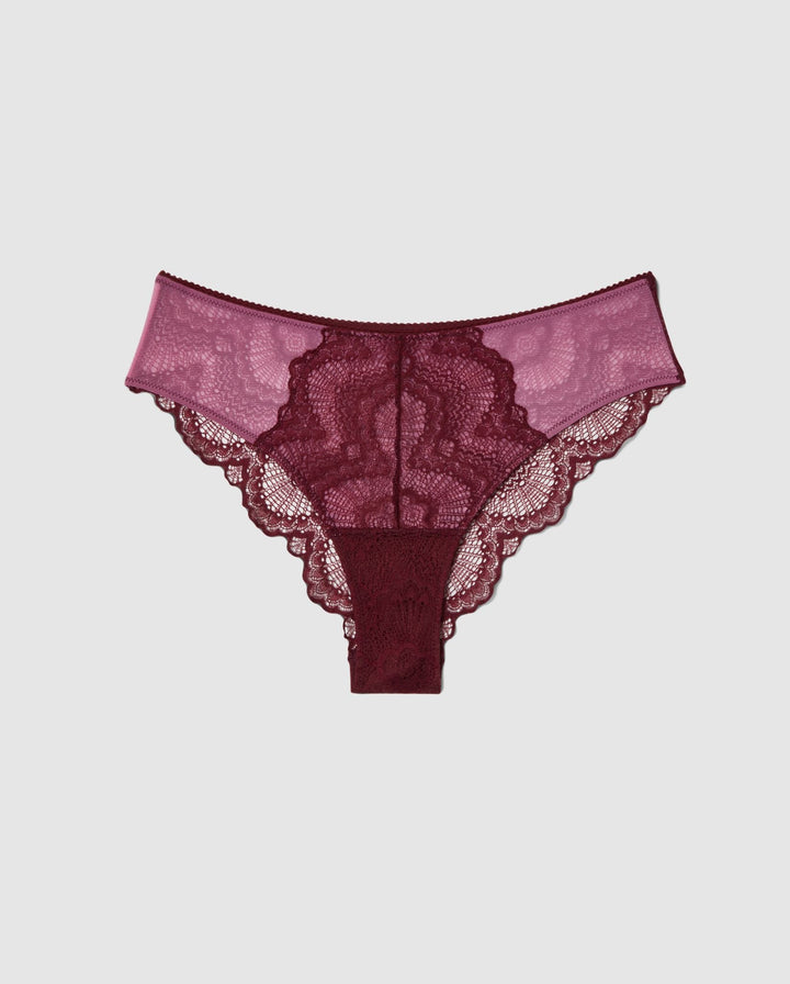 Lace Cheeky Burgundy/Candy Pink
