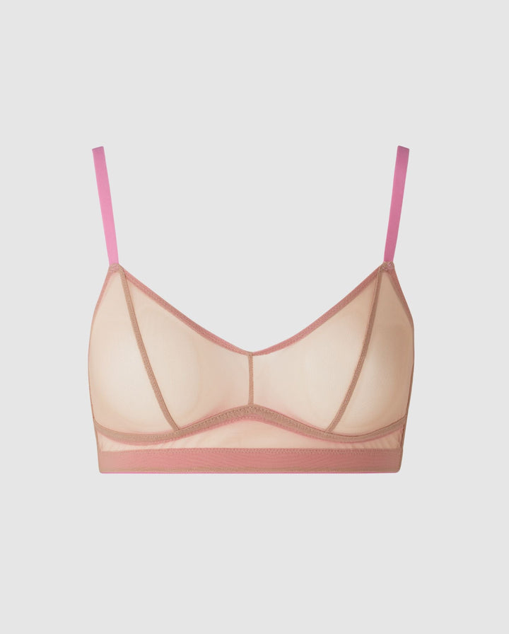 Mesh Balconette Sand/Candy Pink